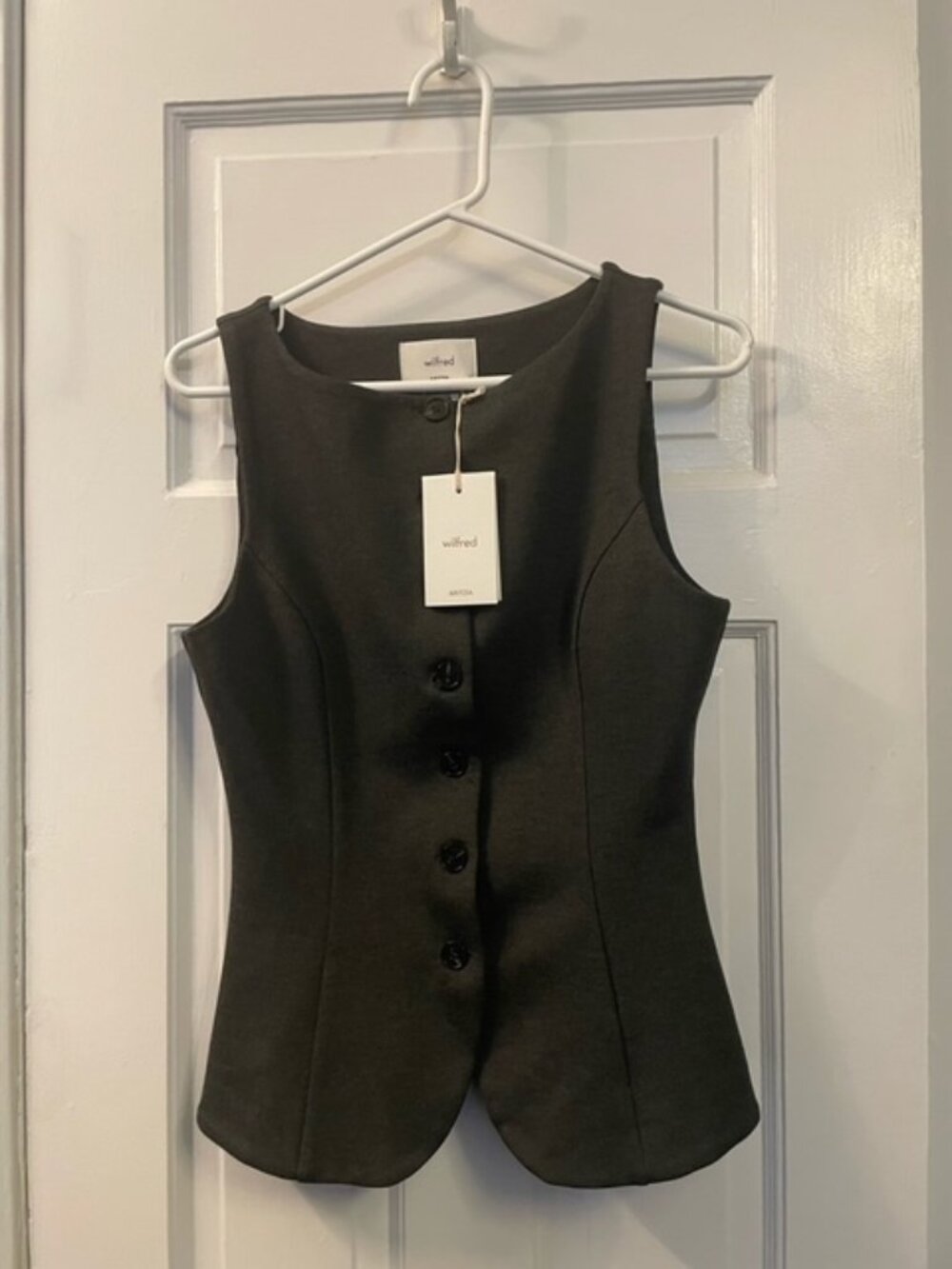 (NWT) Aritzia Wilfred Risette Ponte Vest Charcoal Grey Size 6